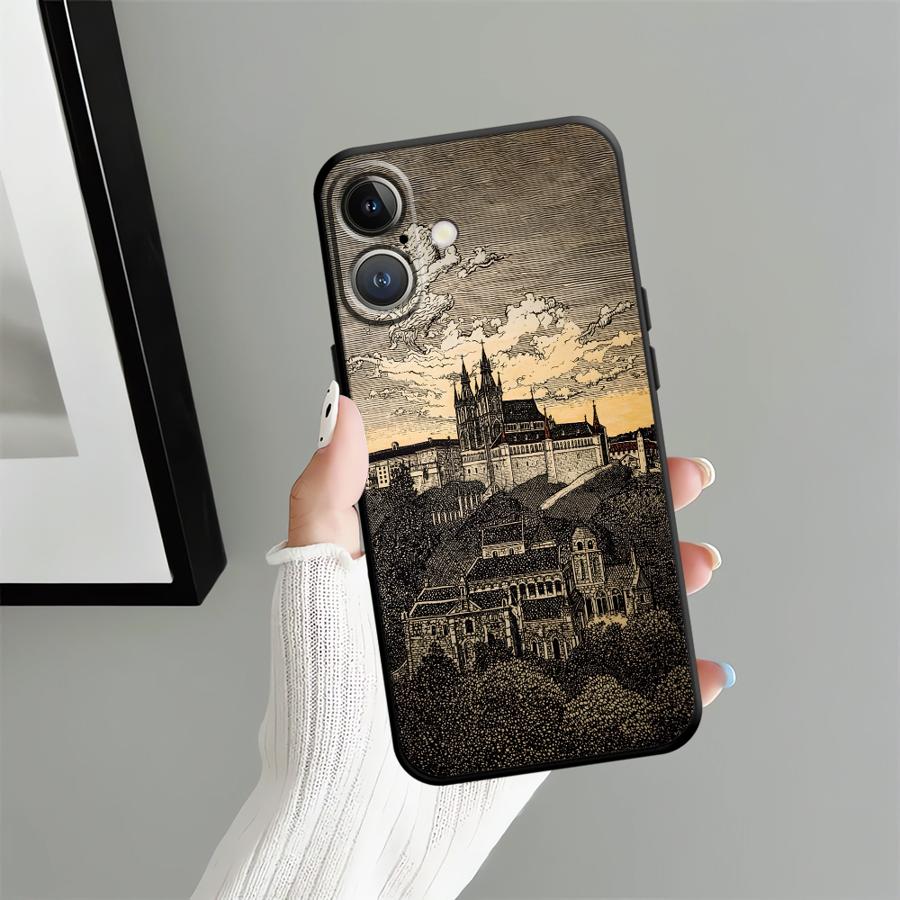 Cartoon Castle Art Funda Phone Cover Case for Apple iPhone 17 Pro Max 12 15 Pro 7 8 16 14 11 13 Air XR XS MAX