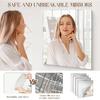 4 Pack Self Adhesive Acrylic Mirror, 8 x 8 Inch Frameless Shatterproof Stick on Mirrors for Wall, Flexible Plastic Wall Mirrors for Home Gym,