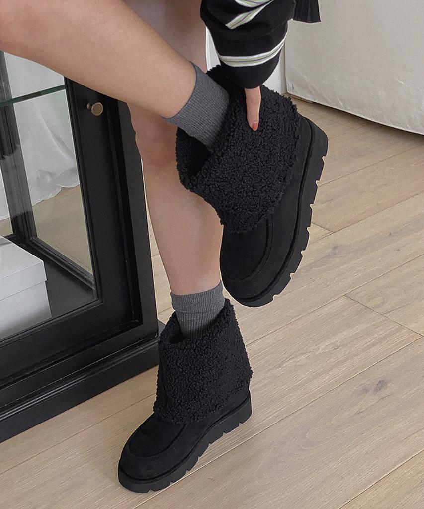 Moodnple Coconew Suede Warm Fur Boots 3Cm 2Color