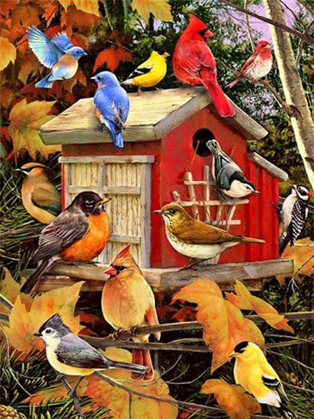 Diy Diamond Painting Bird Home Decor Mosaic Spring Flower Animal Embroidery Handmade Gift Wall Stickers