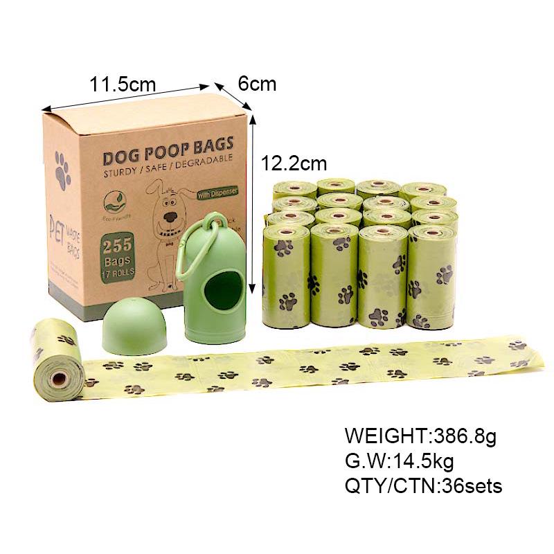 Biodegradable Pet Waste Bags & Dispenser for Cats and Dogs