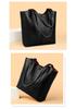 Women's Soft Leather Tote Bag - Stylish Simple Solid Color, Large Capacity, Single Shoulder for Work and Commute.