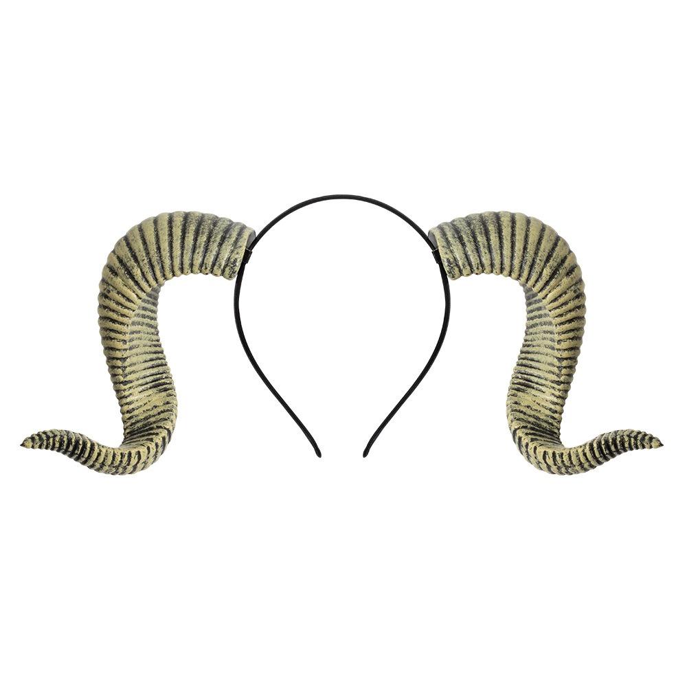 

Realistic Goat Horn Hairhoop Detachable Beauty Roleplay Headpiece Novelty Funny Halloween Headwear Stage Performance Props