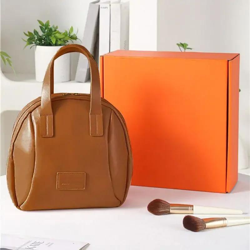 

Multi-Layered Shell-Shaped Cosmetic Bag Large Capacity Travel Waterproof Pu Makeup Bag Leather Shell Shape Cosmetic Sorting Bag S коричневый