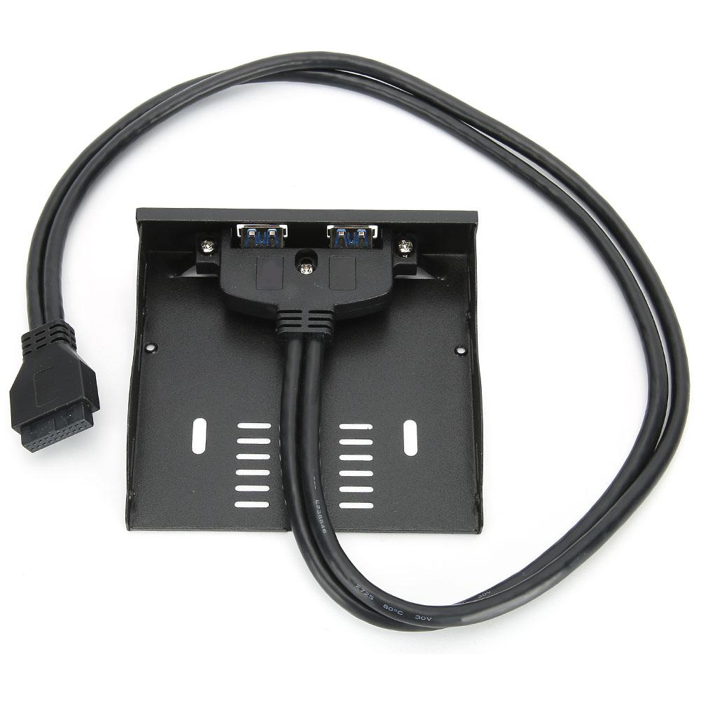 USB3.0 Floppy Front Panel 3.5   Floppy Bay 19 Pin to 2 Interface USB3.0 HUB