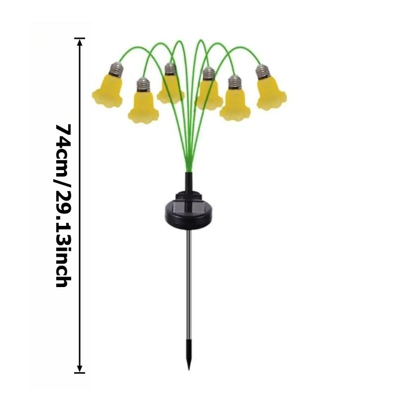 Solar Powered Bluebell Fiber Optic LED Floor Plug Light, Outdoor Waterproof Landscape Lamp for Courtyard, Garden, Lawn and Path Decoration