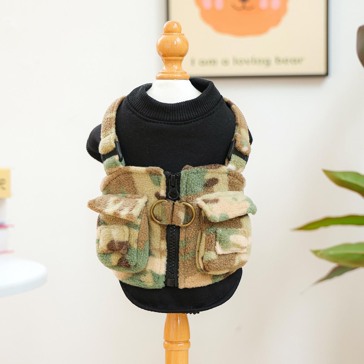 

Pet circle new warm and comfortable autumn and winter new jungle casual military uniform Spartan camouflage XL