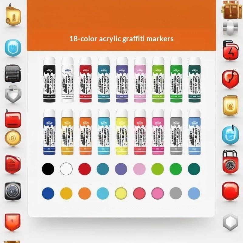 1Pcs 3Cm Jumbo Felt Tip Acrylic Paint Markers Graffiti Jumbo Colored Markers For Rock Painting Stone Ceramic Glass Wood Canvas