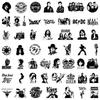 Black Stickers  (50-Pack  ) for Luggage, Laptop, Skateboard, Notebook, Journal