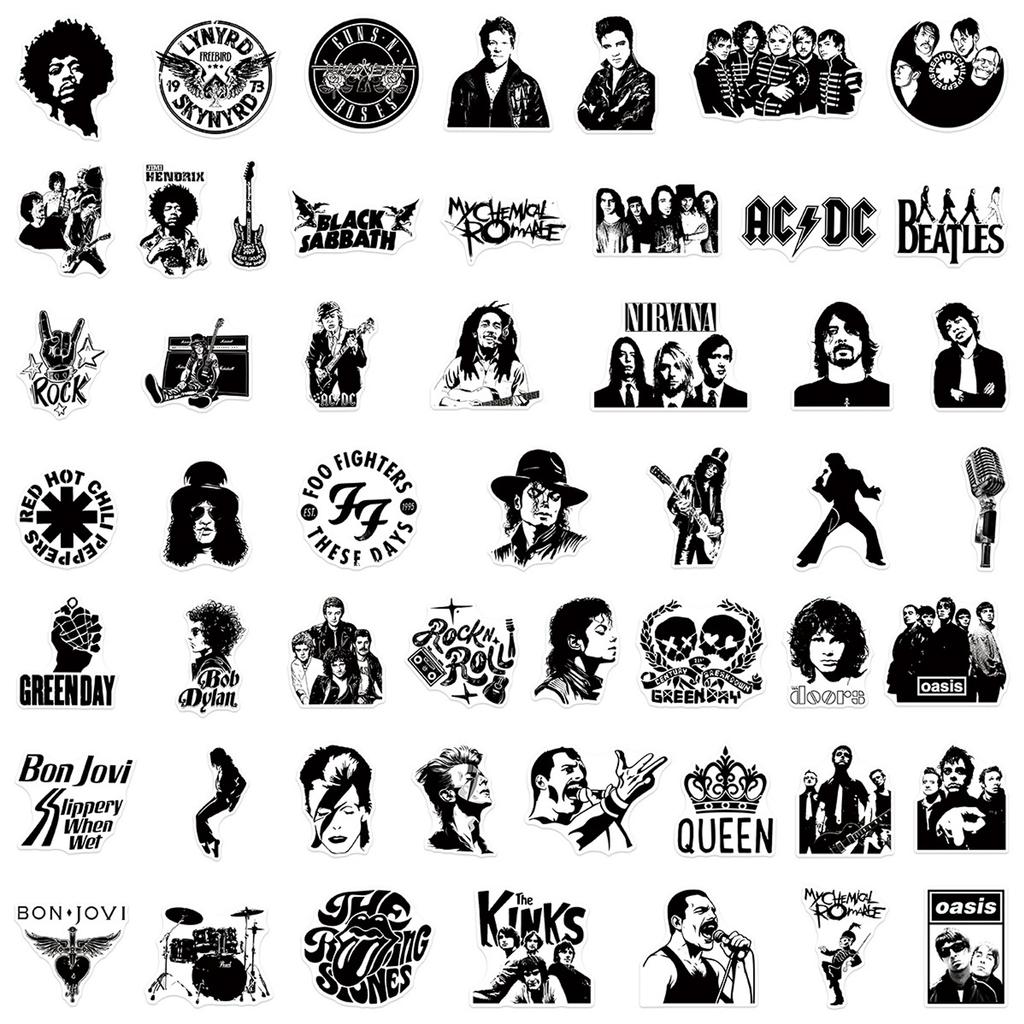 Black Stickers  (50-Pack  ) for Luggage, Laptop, Skateboard, Notebook, Journal