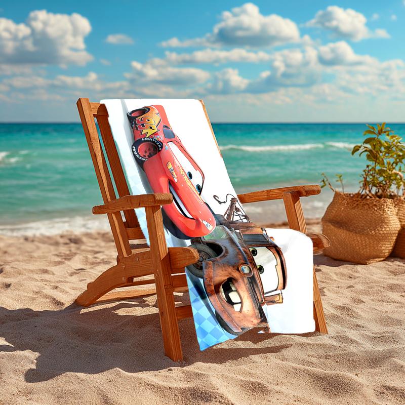Lightning McQueen Beach Towel Outdoor Camping Beach Towel for Vacation Swim Outdoor Pool Absorbent Bath Towel
