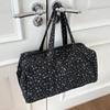 Lightweight Large Capacity Floral Quilted Travel Bag Handheld Diagonal Boston Bag Korean Version Ins Fresh Sweet Cotton Bag