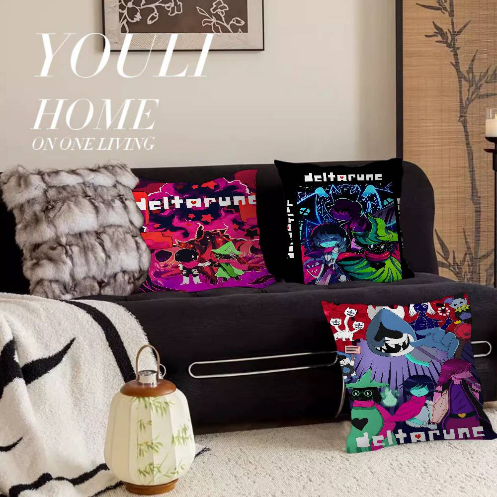 D-Deltarune Video Game Cushion Cover Pillow Cover Decor Pillowcase Printed Cushion Case for Couch