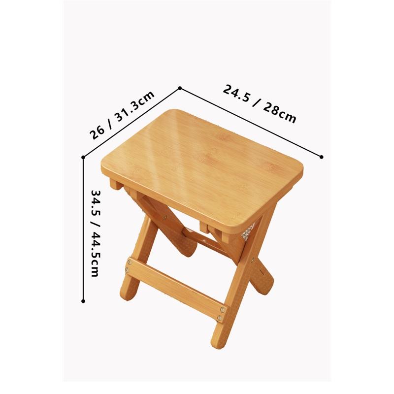 Household Foldable Horse Stool, Solid Wood Wear-resistant Low Stool, Comfortable Sitting Bench for Indoor Use