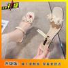 Flower Open-toed Women's Cool Slippers Women's Outer Wear 2025 Summer New Mid-heeled Sandals Women's Thick Heel with Slippers