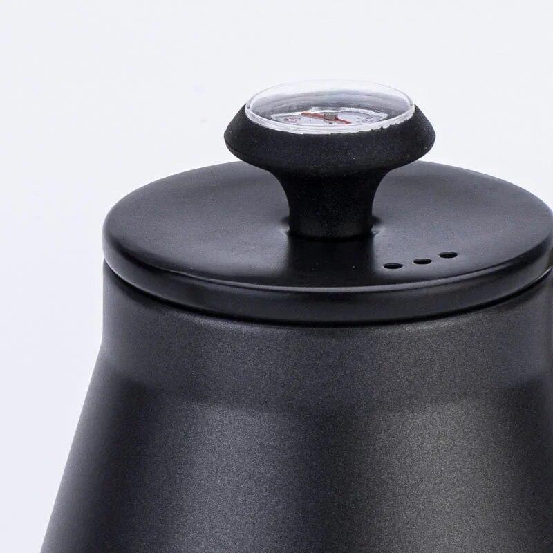 1.2L/ 42oz Coffee Kettle Thermometer Pour Over Stainless Steel Coffee Tea Pot Gooseneck Kettles Drip Barista Accessories 2024