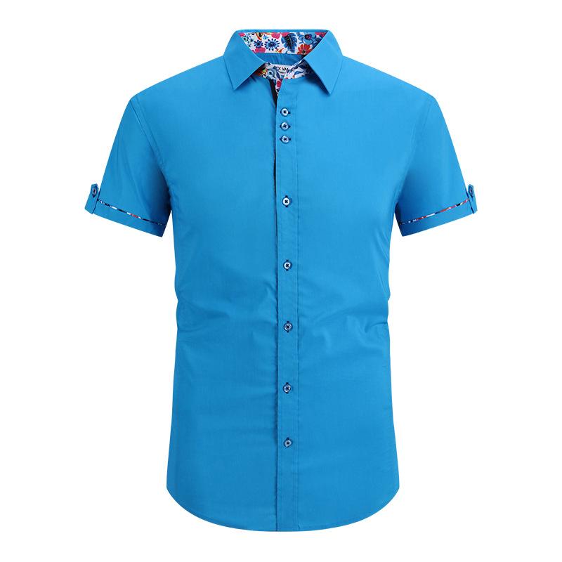 Fashion Lapel No Iron Short Sleeve 