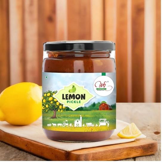 

Arth Agro Farms Lemon Pickle Homemade 300gm – Organic Lemon Pickle with Wood Pressed Mustard Oil | Authentic Lime Pickle