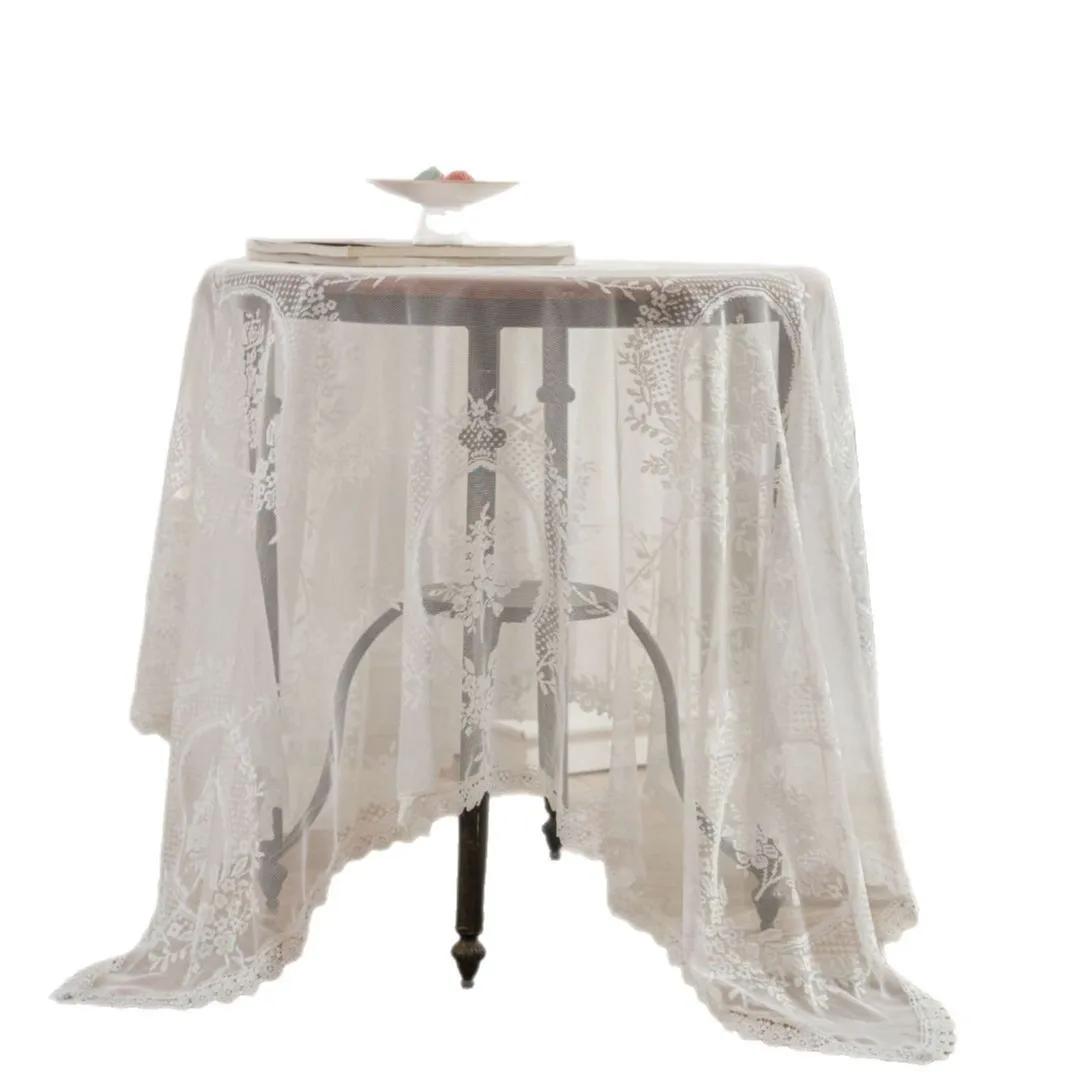 

Modern Minimalist Lace Tablecloth Decorative Cover Cloth Napkins Tea Table Village White Jacquard Photo Background Cloth 60x60cm белый