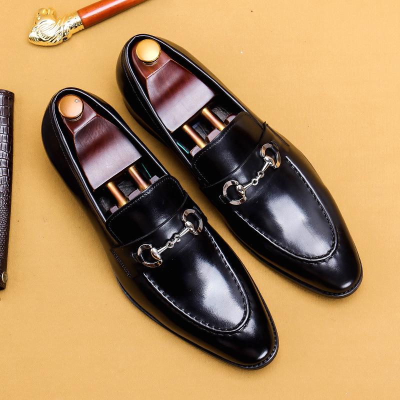 Pre-Sale: Men's Genuine Leather Pointed Toe Loafers - Business Casual Handmade Shoes