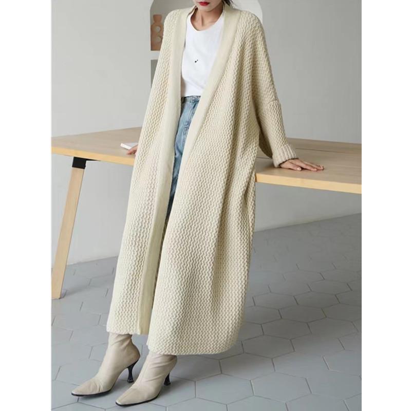 

Women s Thick Plus Size Chunky Knit Over-the-Knee Cardigan Caramel