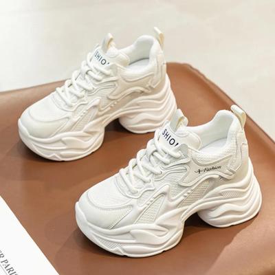 Höhenvergrößernde Schuhe Damen Sneaker Atmungsaktiv Neu Innenhöhe Erhöhung Freizeitschuhe Keilabsatz Plateau Mesh-Schuhe Damen