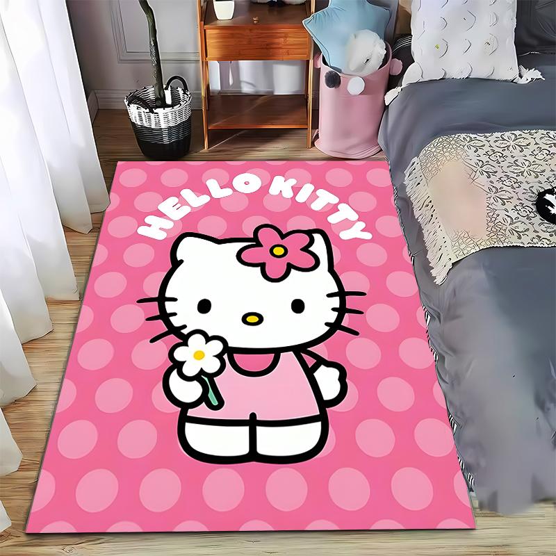 

Hello Kitty Cute Pink Carpet with Flower Design Suitable for use as an anti-slip game mat for living room and bedroom sofas 40x60cm( 15x23in )