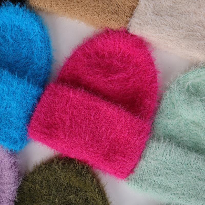 

Candy Color Winter Hats Woman Cozy Knitted Beanie Women Keep Warm Soft Slouchy Baggy Cap Female Christmas Gift Fashion Casual 55-60cm