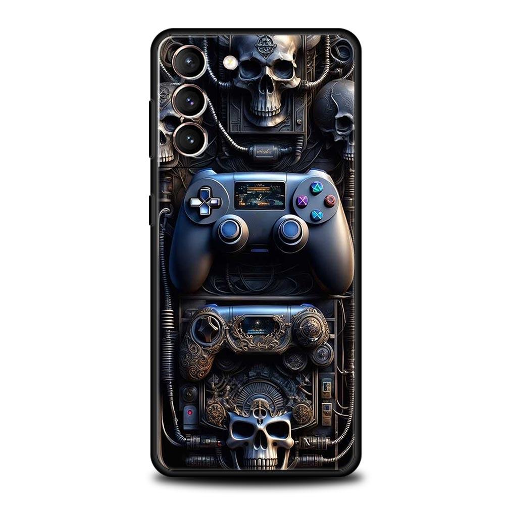 Game Controller Graphic Phone Case For Samsung Galaxy S26 Ultra S25 Plus S24 FE S23 S22 5G S21 S20 Cover Black Soft