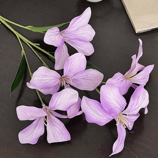 4 Pcs Artificial Renanthera Flower 29 Inch Long Stem Fake Orchid