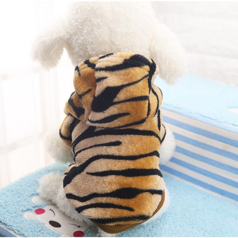 Autumn and Winter New Flannel Button Style Tiger Cat Transformation Costume Pet Dog, Cat Clothes, Dog Supplies Sweater