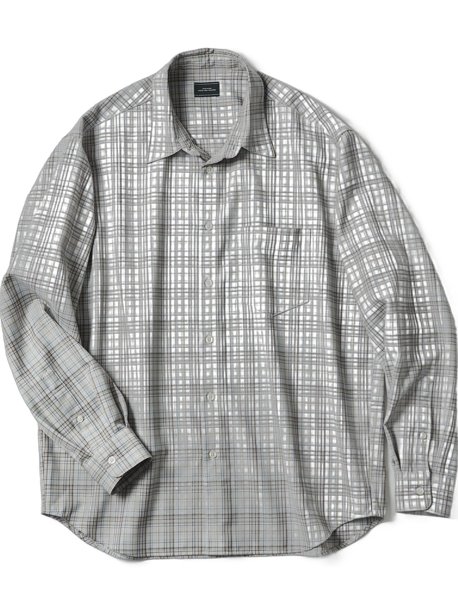 

United Arrows Green Label Relaxing Washable Viyella Check Just Loose Shirt, Size 2150, Natural (32111073367), Medium