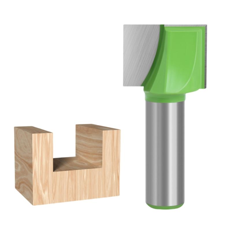 Langlebigkeit Stahlspitzen-Bodenreinigungsfräser für effiziente Holzbearbeitungsaufgaben mit 1/2-Zoll-Schaft und grünen Oberflächen