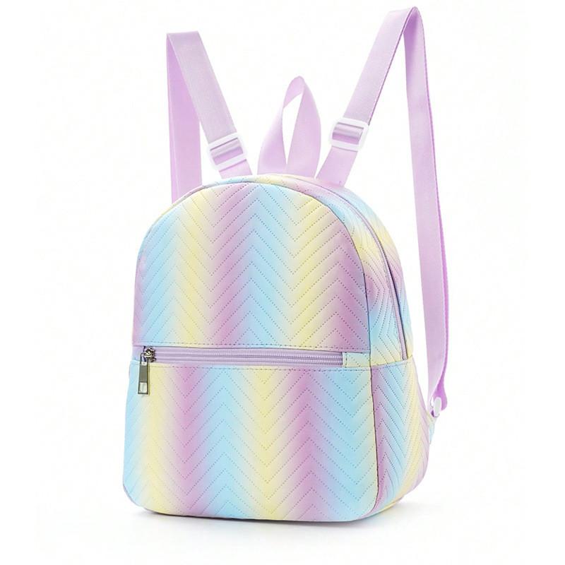 Womens Fashion Heart Print Nylon Backpack With Waterproof Design For Daily Use