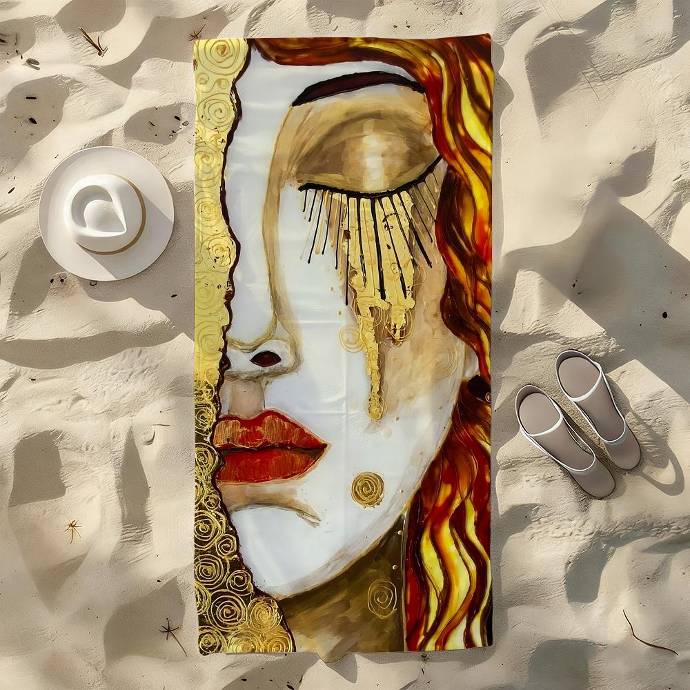Artist G-Gustav K-Klimt Paintings Towel For Swim Yoga Gym Quick Drying Soft and skin-friendly Beach Towels All-Season