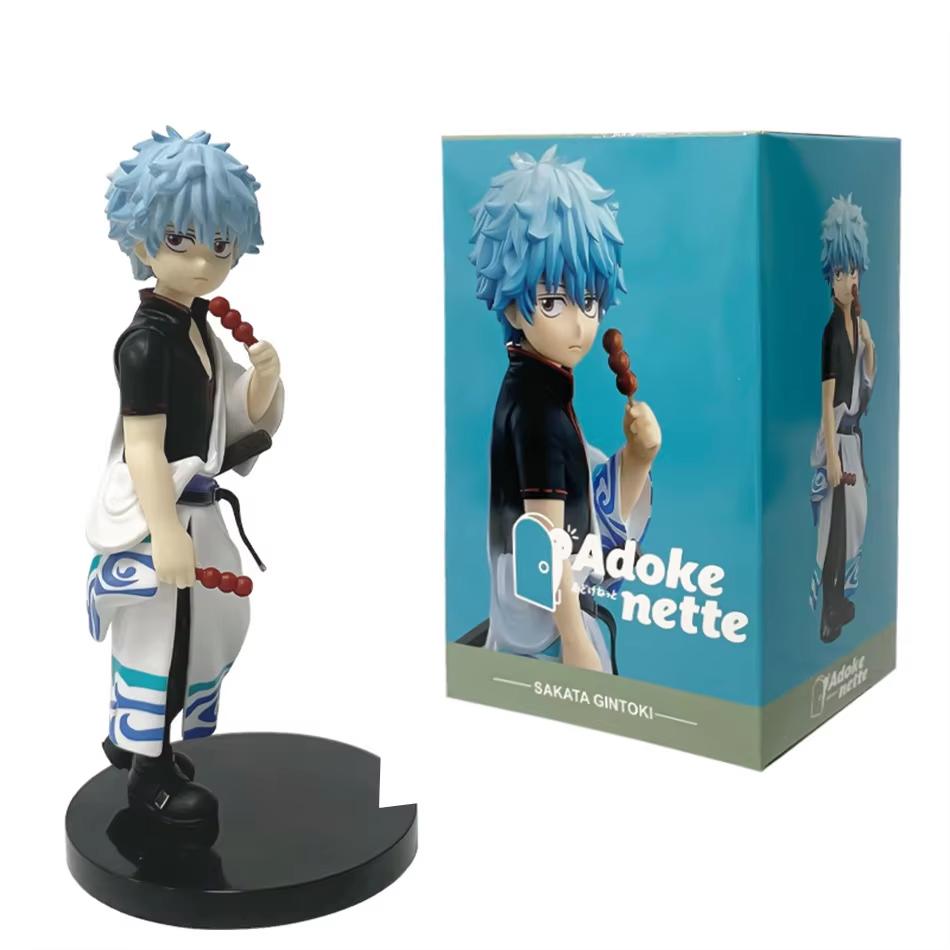 Anime 13cm Silver Soul Pvc Statue Sakata Gintoki Katsura Kotarou Doll Collection Desktop Jewelry Children's Oliday Gifts