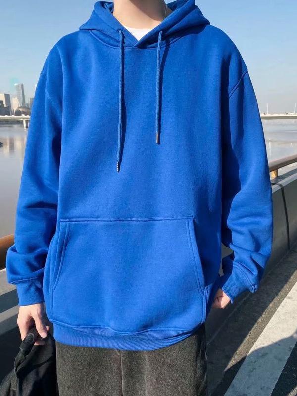 Men's Loose Fit Hooded Sweatshirt, New 2025 Style, Light Gray, Casual Jacket for Spring/Autumn/Winter