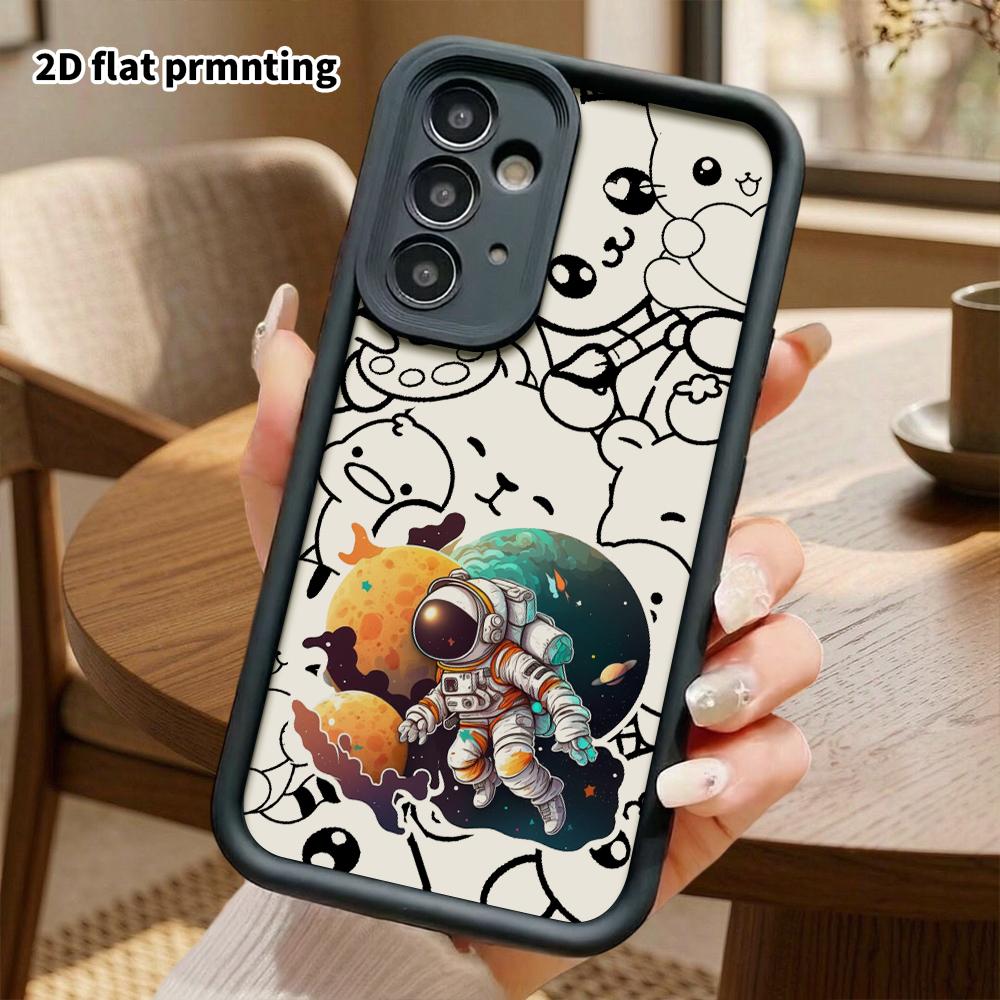 Phone case: 2D flat, suitable for Samsung Galaxy A34 A35 M05 M06 S20 S22 S21 FE Plus 5G protective case, astronaut, perfect Christmas and Halloween ho