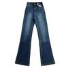 High-Waist Retro Blue Fleece-Lined Flare Jeans for Women - Loose, Wide-Leg Style for Autumn/Winter 2025