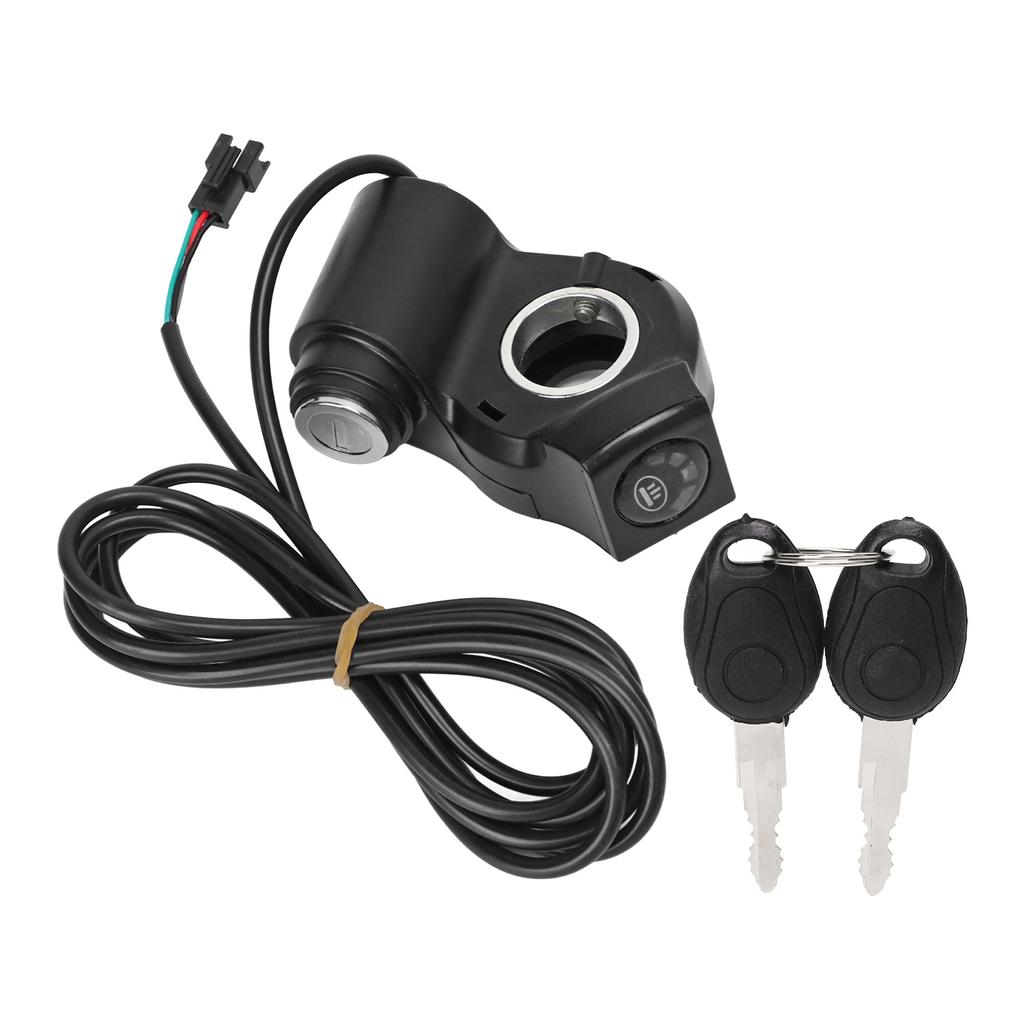 Poignée Accélérateur Vélo Électrique 4 Lumières Verrouillage Vitesse Poignées Accélérateur Tournantes avec Clés pour Modification Vélo Électrique 48V SM