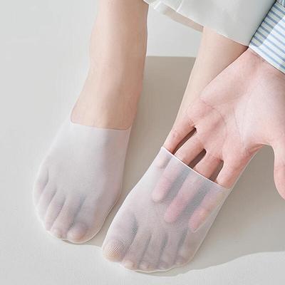 Kins Damen Sommer Pantoffeln Durchsichtige Socken für den Spann