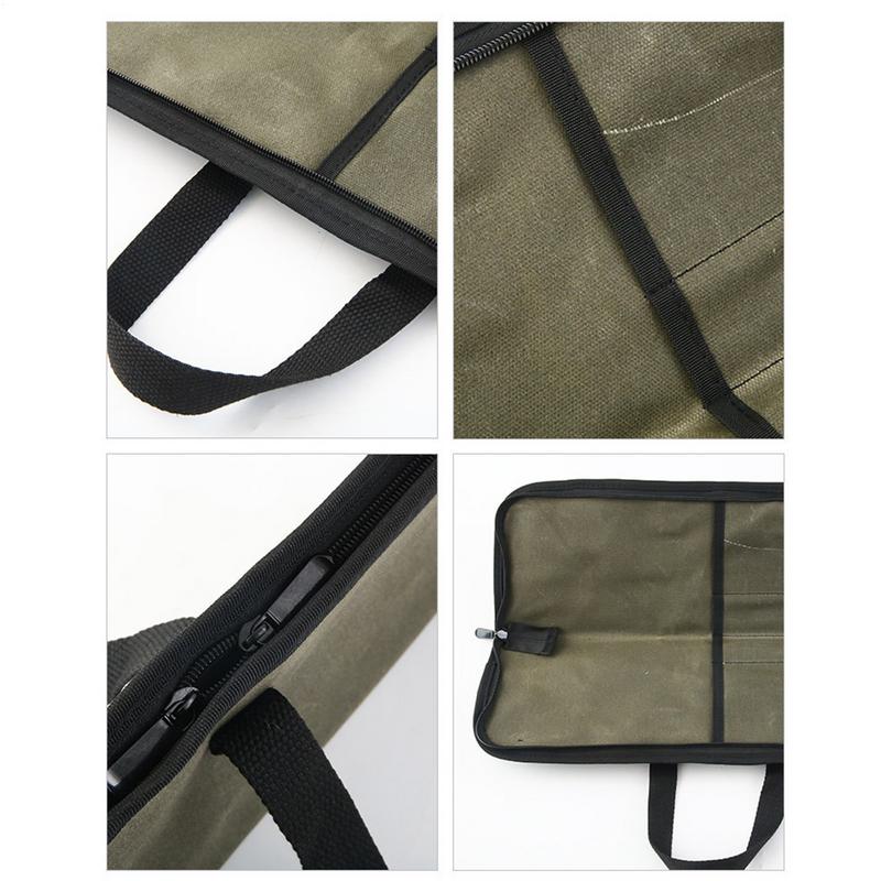 Knife Storage Bag Easy Carrying Knife Roll Bag Waterproof Canvas Knife Carrier Cooking Organizer Effortless Organization