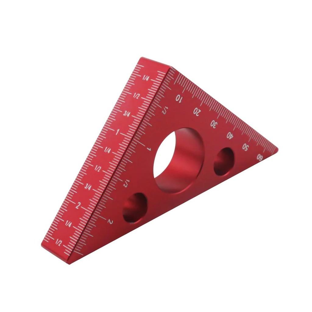 Squadra di Precisione Angolare Metrica 45/90 Gradi Lega di Alluminio Triangolo Spessorato Strumento Multifunzione per la Lavorazione del Legno