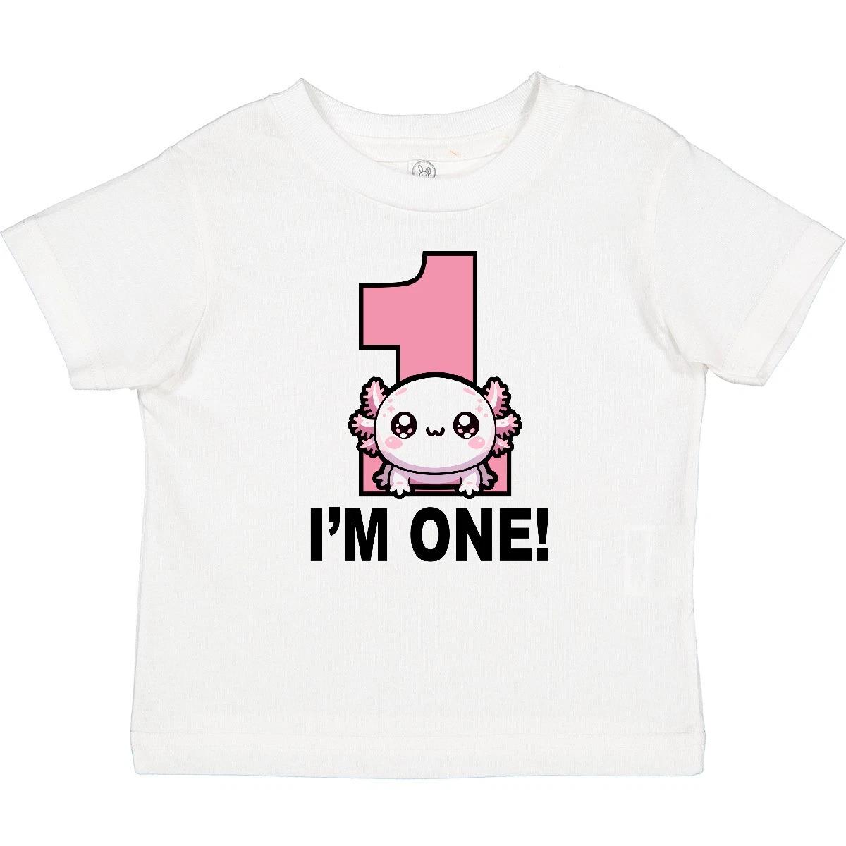 Inktastic 1st Birthday Axolotl One Year Old Girl Baby kids boys T-Shirt Childs Outfit Tees 100