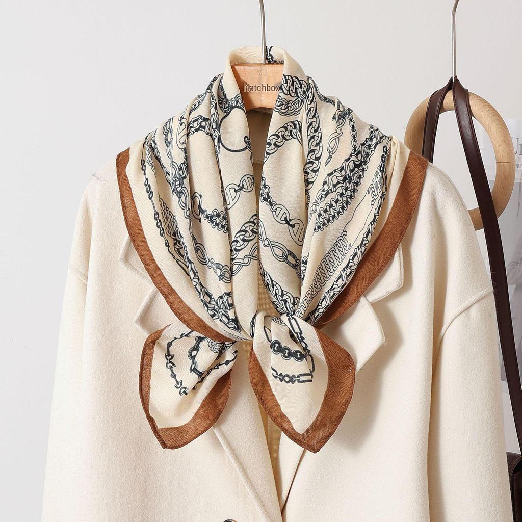 Paisley Patchwork Cotton & Linen Square Scarf for Women - Silk Neck Tie for Shirts, Suits & Waist - Spring/Summer Fashion Accessory