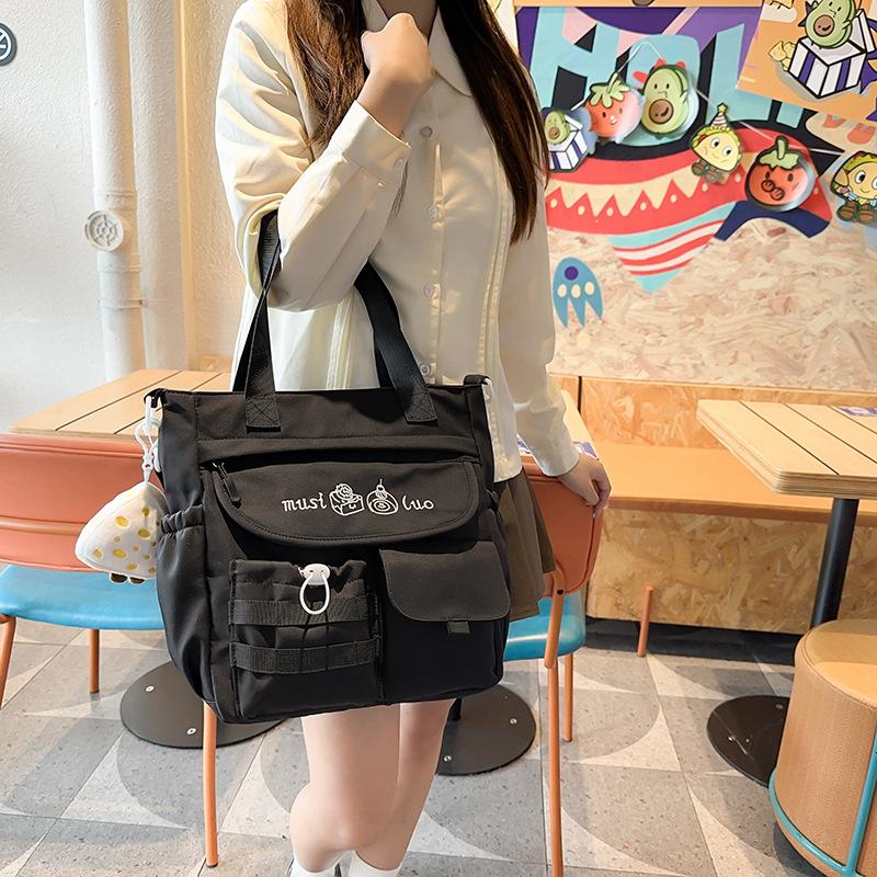 Damska Torba na Ramię Torba Studencka Color Block Torba Crossbody z Portmonetką