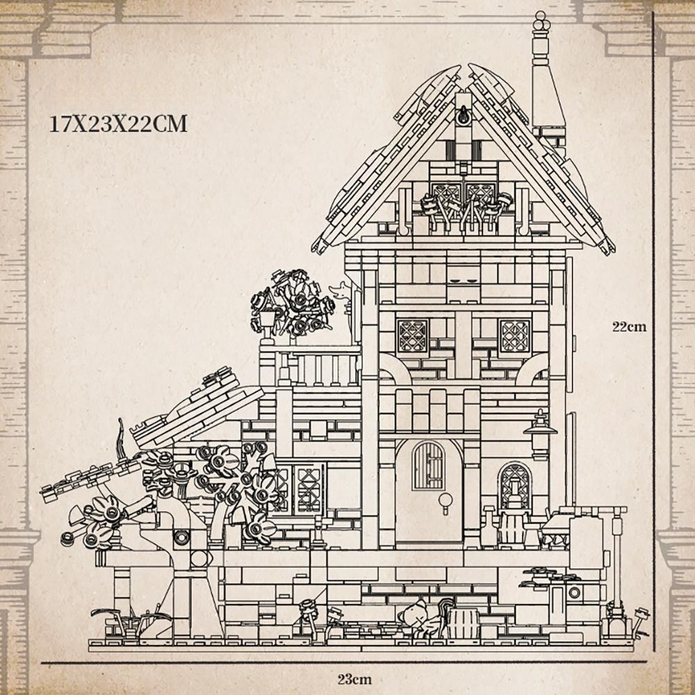 Medieval Architecture Mini Block Building Toys Ideal for Home or Office Decoration with Taverns Inns ManorsSo on LED - Lit