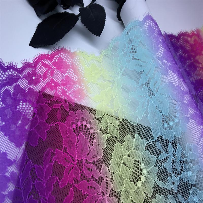 20.5cm wide Elastic Eyelash Lace, Stretch Sewing Lace Fabric for Lingerie, Bra, Underwear, Garment, Crafting