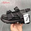 Aphixta Platform Shoes Women Sandals Wedge Heels Shoes Height Increaming Women Buckle Thick Soled Beach Sandals Woman Sandal K78
