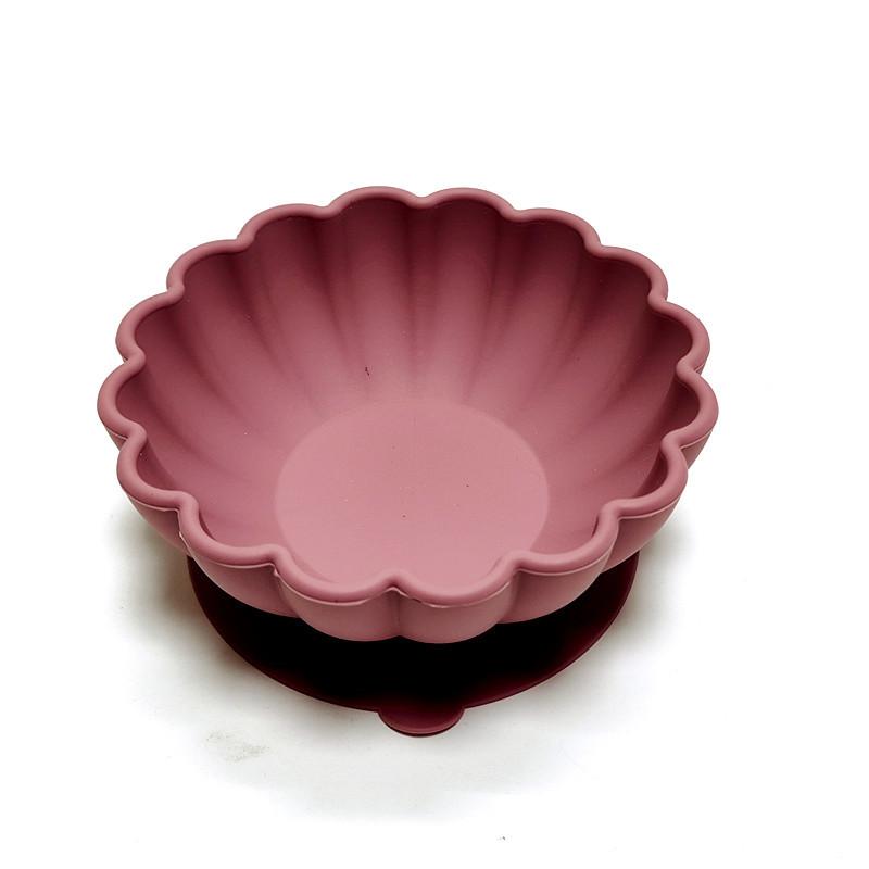dinner plate children eating tableware convenient adsorption fruit supplement bowl бордовый